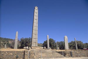 Obelisk v království Axum v Etiopii