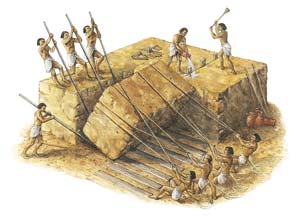 Pákový mechanismus využívali lidé například pomocí tyčí a lan